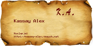 Kassay Alex névjegykártya